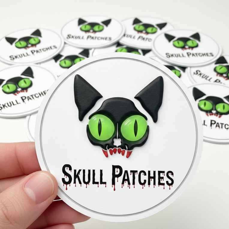 Skull Patches Pvc Velcro backing