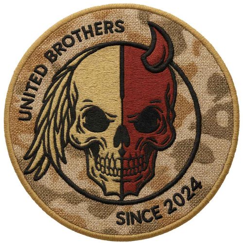 Skull embroidered patch background Multicam